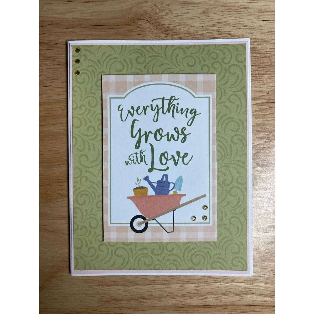 Handmade Spring Greeting Card A2 Floral Card Blank Inside w/ Envelope